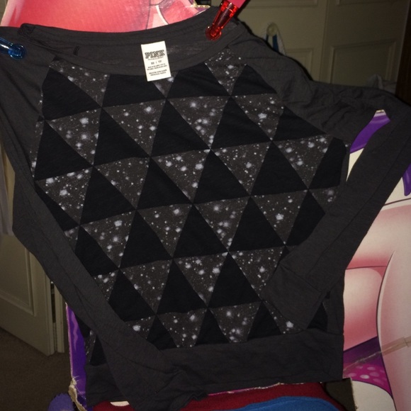 Victoria's Secret Pink XS raglan top gray galaxy
