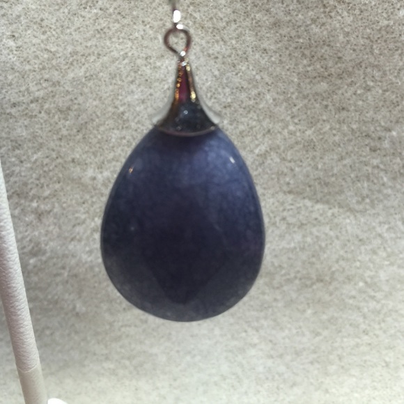 Denim Blue Faceted Semi-Precious Earrings - Picture 2 of 4