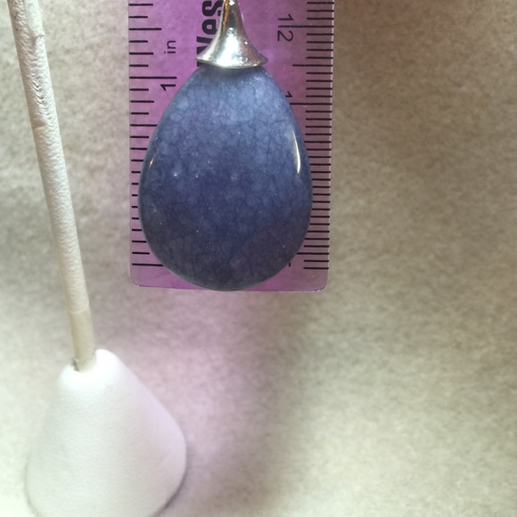 Denim Blue Faceted Semi-Precious Earrings - Picture 3 of 4