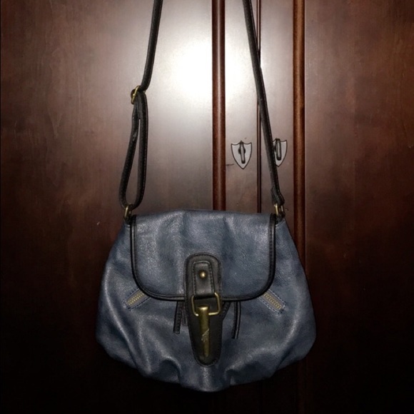 VEGAN LEATHER navy blue cross body purse! - Picture 1 of 4