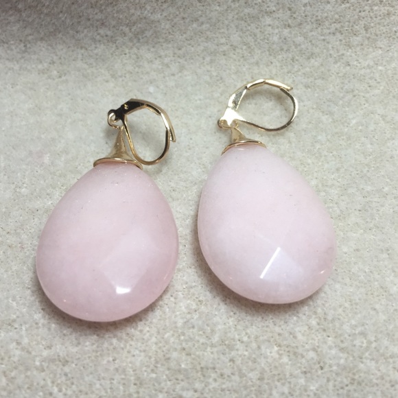 Rose Quartz Faceted Semi-Precious Earrings - Picture 4 of 4