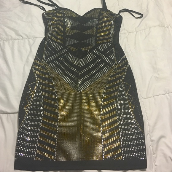 Gold and silver and black dress
