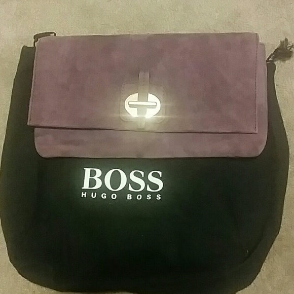 Authentic Hugo Boss suede clutch