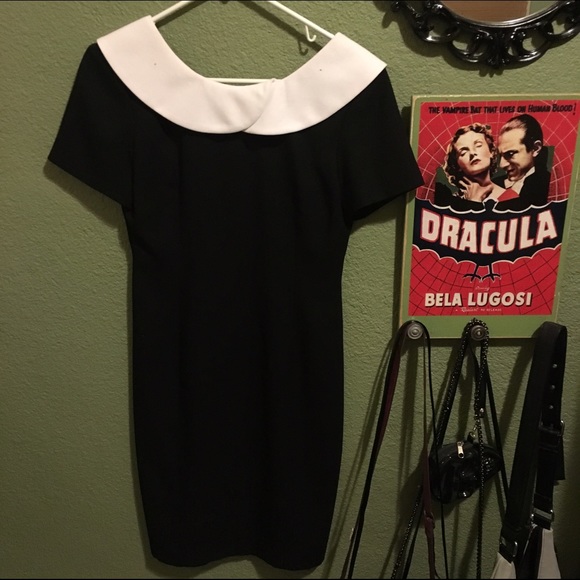 Vintage 80s Wednesday Addams Style Dress