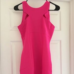 Hot pink bodycon cocktail dress