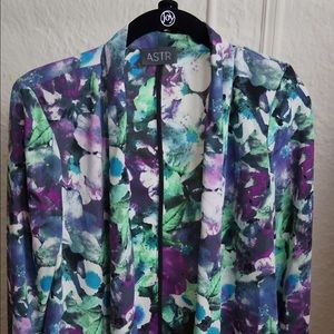 Astr floral drape front blazer
