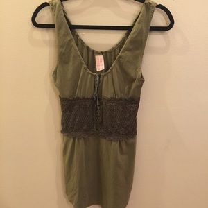 Free People Boho Sleeveless Tank Top Lace Corset