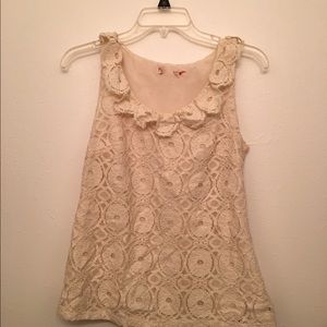 Ivory lace short tank top