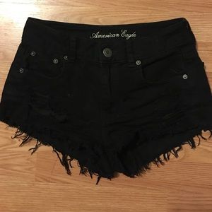 American Eagle black high waisted shorts