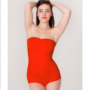 American Apparel Cotton Ruched Bodysuit