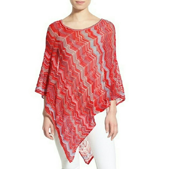Missoni Multi Triangle Hem Zigzag Poncho One Size