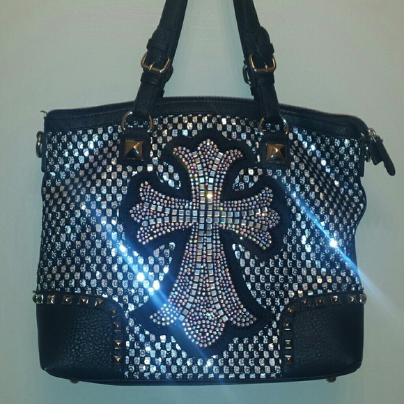 Rhinestone Cross Studded Purse