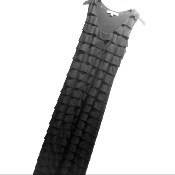 Black ruffled maxi dress