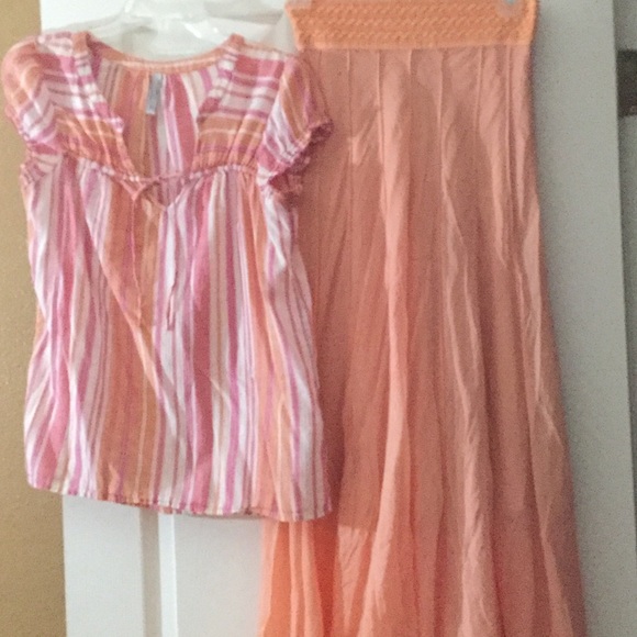 Pretty Peach Skirt n Top (sold separate by req)
