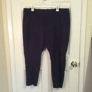 Navy Blue Cropped Slacks
