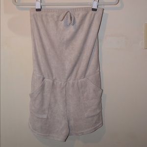 American Apparel Loop Terry Romper strapless