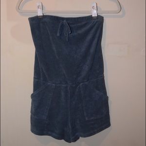 American Apparel Loop Terry Romper strapless