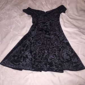 Kendall & Kylie black velvet dress