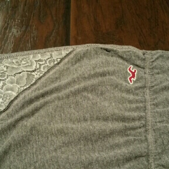 Summer is here! Gray Spaghetti strap w/ lace trim - Picture 3 of 3