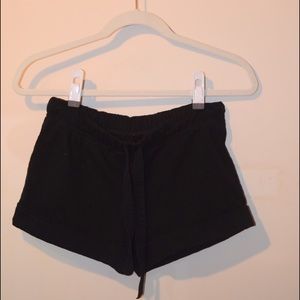 American Apparel black draw string shorts