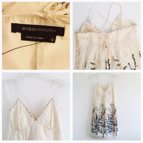 NWOT BCBGMAXAZRIA BEAUTIFUL CREAM DRESS - Picture 3 of 4