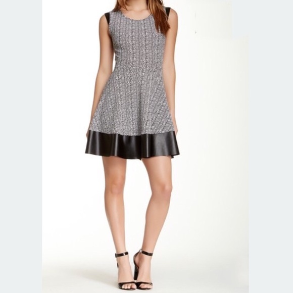 Nordstrom Faux Leather Trim Dress