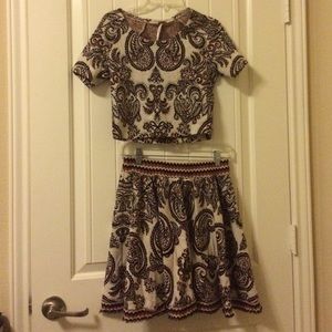 Free people top and skirt set size small