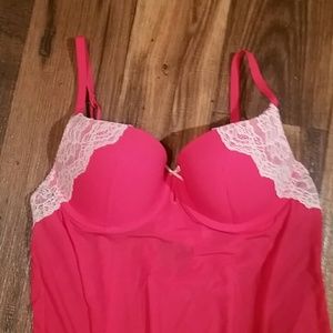 Lacy Hot Pink Victoria's Secret Babydoll 36B/C