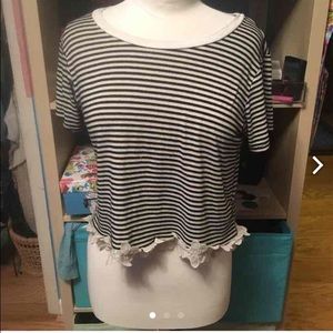 Stripped black and white shirt