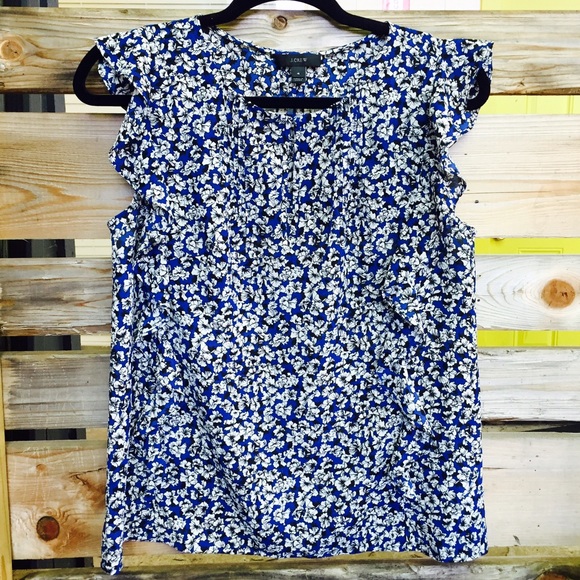Feminine Floral Print Flutter Top from J. Crew