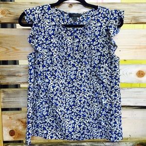 Feminine Floral Print Flutter Top from J. Crew