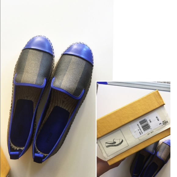 Auth NIB Fendi leather espadrilles flats sz37 38.5 - Picture 3 of 4