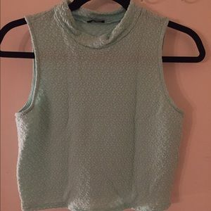 Light blue halter crop top