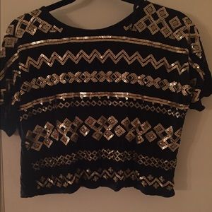 Forever 21 Gold zigzag crop top