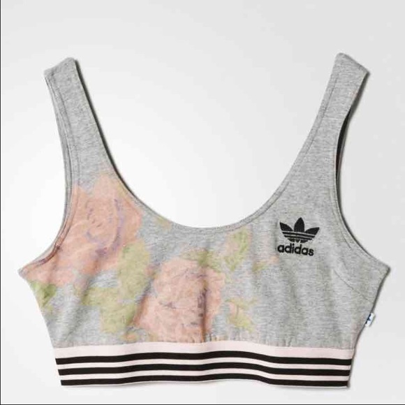 Adidas floral crop top