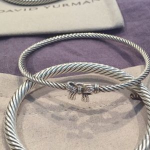 David Yurman SS, 14k gold and diamond bow bracelet