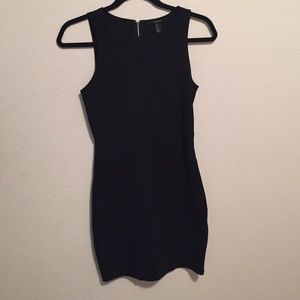 black ribbed bodycon dress