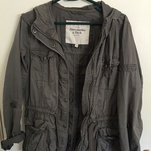 Grey Jacket A&F Hooded