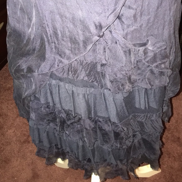 Navy silk dress - Picture 2 of 4