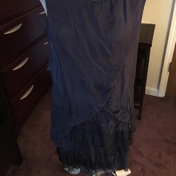 Navy silk dress - Picture 3 of 4