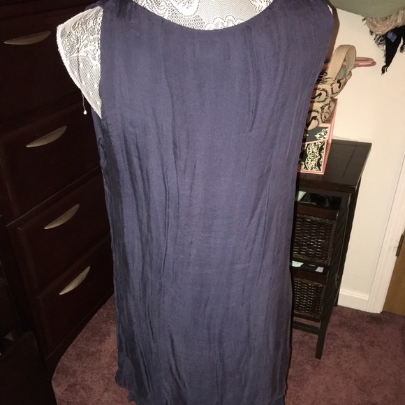 Navy silk dress - Picture 4 of 4