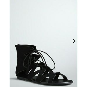 Black lace up gladiator sandals