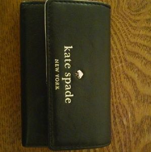 Kate spade black leather card holder