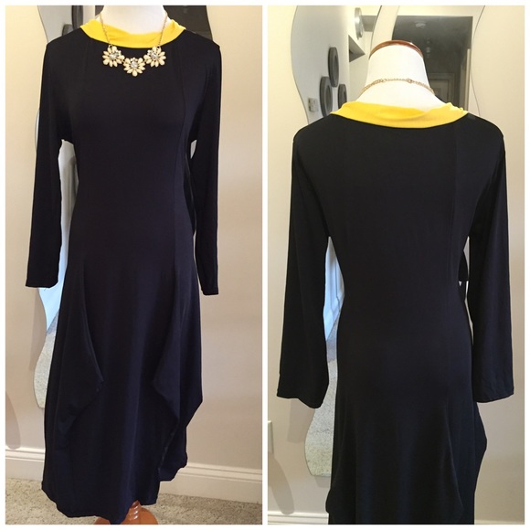 💠SALE💠Stylish Scoop Neck Black Dress - Picture 2 of 3