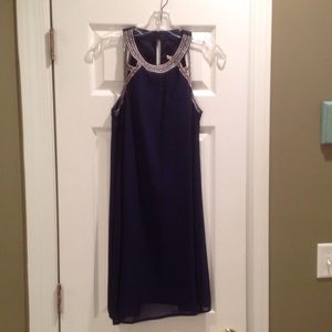 Blue sleeveless dress, size small