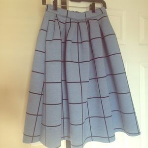 Top shop checkered scuba A-line skirt
