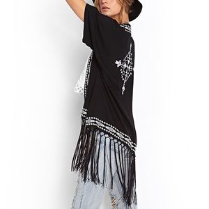 🔥SALE🔥 Embroidered Fringe Kimono