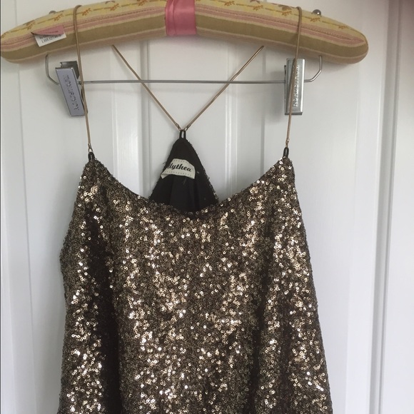Gold sequin evening top