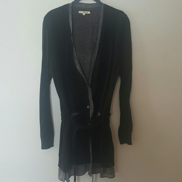 LA Made cardigan black L chiffon lining