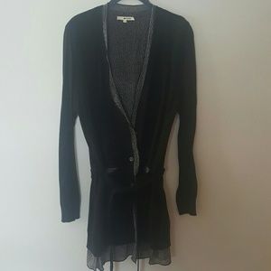 LA Made cardigan black L chiffon lining